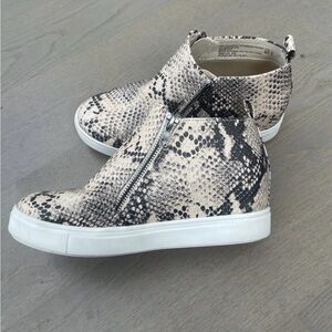 Time and Tru High Top Snake Print Hidden Wedge Sneakers